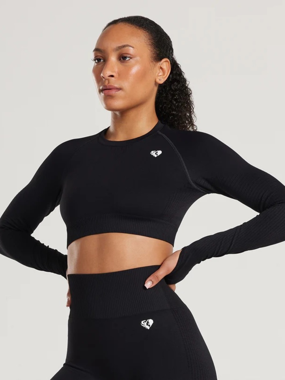 Women's Best black long-sleeve crop top